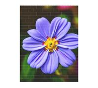 Rompecabezas de ladrillos 3D Art 141 piezas de bloques de ladrillos creativos DIY bloques de construcción de flores moradas impresas