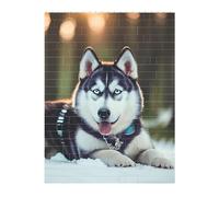 Rompecabezas de ladrillos 3D Art 141 piezas de bloques de ladrillos creativos DIY bloques de construcción Husky Dog impreso