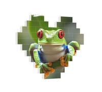 Rompecabezas de ladrillos de construcción, corazón de ojos rojos, rana de árbol, rompecabezas de bloques de construcción para adultos, rompecabezas de bloque de fotos personalizado, decoración del