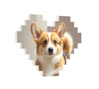 Rompecabezas de ladrillos de construcción de corazón lindo perro corgi, rompecabezas de bloques de construcción para adultos, rompecabezas de bloque de fotos personalizado, decoración del hogar