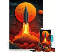 Rompecabezas de Lanzamiento de Cohete al Espacio, 1000 Piezas para Adolescentes, Juguete de lógica, Tren, Entretenimiento, Corte Suave, (38x26cm)