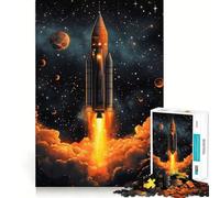 Rompecabezas de Lanzamiento de Cohete al Espacio de 1000 Piezas para Adolescentes Juguete para desarrollar la lógica y el Sentido del Humor Pasatiempo Relajante Bordes Suaves Regalo Premium (38x26cm)
