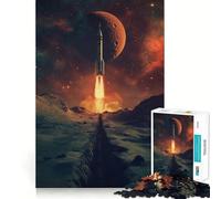 Rompecabezas de Lanzamiento de Cohete en el Espacio de 1000 Piezas para Adolescentes Juguete de razonamiento y Habilidad Divertido y Relajante Corte preciso Regalo Ideal (38x26cm)