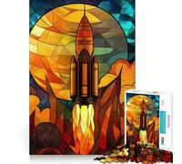 Rompecabezas de Lanzamiento de Cohete Espacial para Adolescentes, 1000 Piezas, Juguete de lógica Mental, Alivio del estrés, Corte Firme, Regalo de Papá Noel 38x52cm