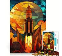 Rompecabezas de Lanzamiento de Cohete Espacial para Adolescentes, 1000 Piezas, Juguete de lógica Mental, Alivio del estrés, Corte Firme, Regalo de Papá Noel 50x75cm