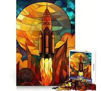 Rompecabezas de Lanzamiento de Cohete Espacial para Adolescentes, 1000 Piezas, Juguete de lógica Mental, Alivio del estrés, Corte Firme, Regalo de Papá Noel 38x52cm