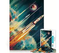 Rompecabezas de Lanzamiento de Cohete Espacial para Adultos, 1000 Piezas Fortalece la Memoria Divertido y Relajante Bordes de Calidad Un Regalo Encantador 50x75cm