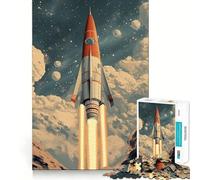 Rompecabezas de Lanzamiento de Cohete Retro de 1000 Piezas para Adultos Ayuda a Mejorar la Memoria y Alivia la ansiedad Diseño artístico para armar Regalo Ideal (38x52cm)