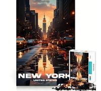 Rompecabezas de Las Calles de Manhattan, Nueva York, 1000 Piezas para Adolescentes Ideal para Relajarse y divertirse Un Regalo Encantador (38x26cm)