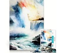 Rompecabezas de Las Cataratas del Niágara, Canadá, 1000 Piezas para Adultos Mejora la Memoria Momento de Paz Bordes Finos Regalo Ideal para Pedir un Deseo a Santa Claus (38x52cm)