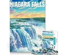 Rompecabezas de Las Cataratas del Niágara, Canadá, para Adolescentes, 1000 Piezas, fortalece la Memoria, Alivia el estrés, decoración de Pared con Bordes limpios (38x52cm)