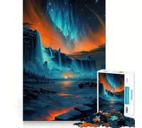 Rompecabezas de Las Cataratas del Niágara con Cielo Naranja, 1000 Piezas, para Adolescentes, Rompecabezas Mental, Entretenimiento, Arte, ensamblaje, Coleccionable (50x75cm)