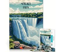 Rompecabezas de Las Cataratas del Niágara de 1000 Piezas para Adultos Juego Inteligente, fácil de armar, Sorpresa cálida (38x26cm)