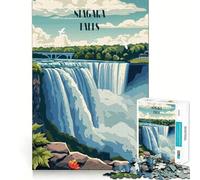 Rompecabezas de Las Cataratas del Niágara de 1000 Piezas para Adultos Mejora la Memoria Momento de Paz Bordes Finos Regalo Ideal para Pedir un Deseo a Santa Claus (50x75cm)