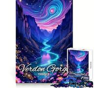 Rompecabezas de Las Gargantas del Verdon, Francia, 1000 Piezas para Adolescentes Estimula la Mente y la Habilidad Ideal para Relajarse Regalar en Navidad (38x52cm)