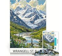 Rompecabezas de Las montañas de Wrangell-St Elias,1000 Piezas,para estimular la Mente,Divertido,sin Rebabas,Piezas de Corte Limpio,Juguete para el Entretenimiento en Interiores Durante Las Vacaciones