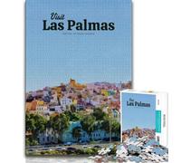 Rompecabezas de Las Palmas de Gran Canaria de 1000 Piezas para Adolescentes Difícil de completar, Pero Divertido y Divertido Decoración hogar 38x52cm
