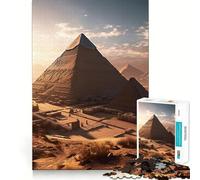 Rompecabezas de Las Pirámides de Giza al Atardecer para Adultos, 1000 Piezas, Mejora la Memoria, Ocio, Diversión, Bordes Precisos, Un Regalo Encantador (38x52cm)