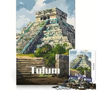 Rompecabezas de Las ruinas mayas de Tulum para Adolescentes, 1000 Piezas, diversión Intelectual, recreación Tranquila, Bordes precisos, Regalo Encantador (38x26cm)
