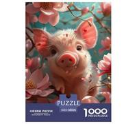 Rompecabezas de lechón 1000 piezas Magnolia flor mar rompecabezas juego de inteligencia decoración interior de cartón 100% reciclado para adultos 38 x 26 cm / 1000 piezas