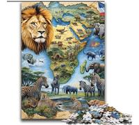 Rompecabezas de león Africano para Adultos, Juegos educativos, Juguetes de Bricolaje con póster a Juego y Hoja de Trivia para Mayores de 14 años (70x100cm)