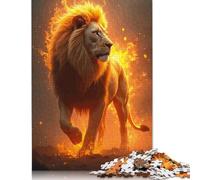 Rompecabezas de León Ardiente, Juego de Bricolaje, Rompecabezas de cartón Premium para Mujeres, Hombres y niños, Regalo para el Día del Niño, 1000 Piezas (26 x 38 cm)