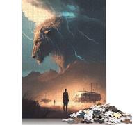 Rompecabezas de león de ciencia ficción, 1000 piezas, juego educativo, juguete de desafío imposible para adultos y niños a partir de 14 años, 1000 unidades (75 x 50 cm)