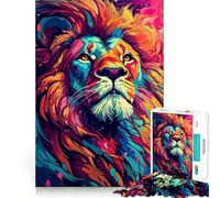Rompecabezas de león de Las Tierras Altas con diseño Vibrante,1000 Piezas,Juego de Memoria,Alta precisión,Manualidades interactivas,desafío Cerebral para el hogar (50x75cm)