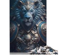 Rompecabezas de León Guerrero Legendario para aliviar el estrés, 100% cartón Reciclado, Ideal para Adultos y niños, 1000 Piezas (75 x 50 cm)