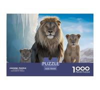 Rompecabezas de León para Adultos y Niños. 1000 Piezas Animales Grandes Regalos Juego de Desafío Juguete Juego Educativo Decoración Hogar para Regalos de Juegos Educativos 70x50cm/1000pcs