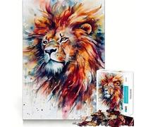 Rompecabezas de Leones en Acuarela para Adultos 1000 Piezas Juego Mental Regalo Troquelado de Alta precisión Actividad Relajante para Grupos en Interiores (50x75cm)