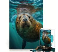 Rompecabezas de Leones Marinos de 1000 Piezas para Adultos Juguete cognitivo para armar Juntos Colección de Arte (38x52cm)