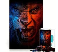 Rompecabezas de Leones Rojos y Azules para Adultos, 1000 Piezas, Rompecabezas para ejercitar la Mente, Ideal para el hogar, Regalo de cumpleaños (38x52cm)