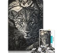 Rompecabezas de Leopardo Africano de 1000 Piezas para Adultos y Adolescentes, Juego de Preguntas y respuestas, decoración de Pared, cumpleaños y Navidad, 50x75cm