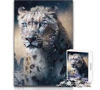 Rompecabezas de Leopardo Blanco para Adolescentes, 1000 Piezas, Juego Educativo de razonamiento y Habilidad, Regalo Ideal para Cualquier ocasión, tamaño 50x75cm
