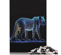 Rompecabezas de Leopardo con diseño de Leopardo, Papel Entrelazado, Rompecabezas Rectangular, Ideal para niños y niñas, 1000 Piezas (26 x 38 cm)
