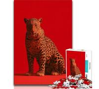 Rompecabezas de Leopardo de 1000 Piezas para Adolescentes, Juego de Preguntas y respuestas, decoración de Pared, cumpleaños y Navidad, 50x75cm