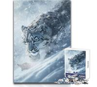 Rompecabezas de Leopardo de Las Nieves al acecho, 1000 Piezas para Adolescentes, Juego de Aprendizaje de Pensamiento estratégico, Regalo Ideal para Cualquier Evento, tamaño 38x52cm