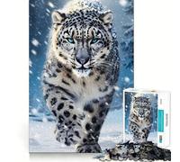 Rompecabezas de Leopardo de Las Nieves de 1000 Piezas para Adolescentes, Juguete de lógica Mental, Corte Firme y silencioso, artículo de Santa Claus (50x75cm)