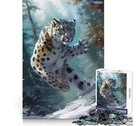 Rompecabezas de Leopardo de Las Nieves en acción para Adolescentes, 1000 Piezas, Juguete para la Mente, Escape Tranquilo, Borde preciso, Regalo increíble (38x52cm)