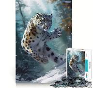 Rompecabezas de Leopardo de Las Nieves en acción para Adolescentes, 1000 Piezas, Juguete para la Mente, Escape Tranquilo, Borde preciso, Regalo increíble (38x52cm)