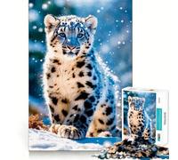Rompecabezas de Leopardo de Las Nieves en la Nieve, 1000 Piezas, para Adolescentes, de lógica Fina, Juguete fácil de Usar, Ocio, Bordes limpios, Regalo para Festivales (38x26cm)