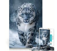 Rompecabezas de Leopardo de Las Nieves en la Nieve Invernal para Adultos, 1000 Piezas, Juego Inteligente, Divertido y Relajante, Ideal para armar, Regalo preciado (50x75cm)