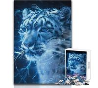 Rompecabezas de Leopardo de Las Nieves luminiscente de 1000 Piezas para Adolescentes Divertido Juego de Aprendizaje Mental Regalo Festivo reflexivo Tamaño 38x52cm