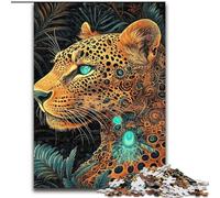 Rompecabezas de Leopardo Dorado de 1000 Piezas para Adultos y Adolescentes Un Juego desafiante y Divertido para Toda la Familia Cada Pieza es única (26x38cm)