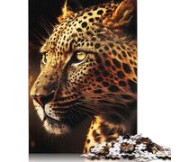 Rompecabezas de Leopardo Dorado, Rompecabezas Rectangular de Papel Divertido para la Familia, para niños y niñas, Regalo para el Día del Niño, 1000 Piezas (75 x 50 cm)