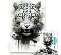 Rompecabezas de Leopardo en Acuarela de 1000 Piezas Ideal para estimular la concentración Diversión Garantizada Corte láser para un Ajuste Actividad para Compartir con Seres Queridos