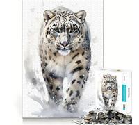Rompecabezas de Leopardo en Acuarela para Adolescentes 1000 Piezas Divertido Juego de Memoria Superficie Lisa sin Rebabas Regalo de cumpleaños Juguete para ejercitar la Mente (50x75cm)