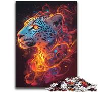 Rompecabezas de Leopardo en Llamas de 2000 Piezas para Adolescentes, Juego de Preguntas y respuestas, decoración de Pared, cumpleaños y Navidad (70x100cm)