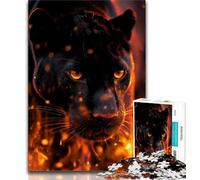 Rompecabezas de Leopardo en Llamas para Adultos 1000 Piezas 1000 Piezas para Adolescentes interacción Entre Padres e Hijos a Partir de 14 años 26x38cm